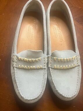 Piero Masetti Women’s Suede Driving Loafers Gray EU 38 Made in Spain Leather